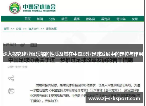 深入探究建业俱乐部的性质及其在中国职业足球发展中的定位与作用